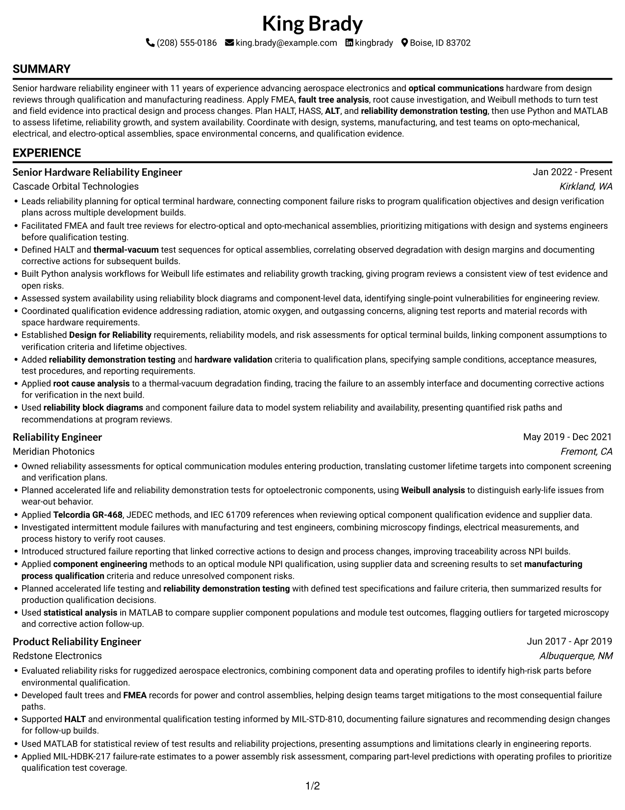 Resume example — page 1