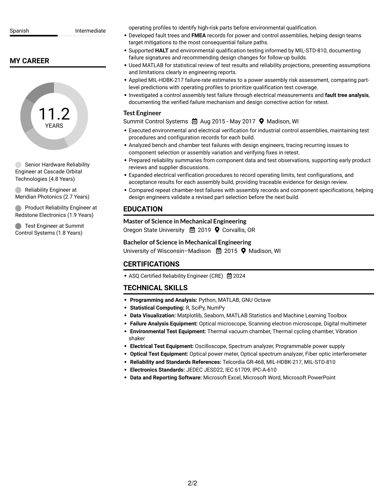Resume example — page 2