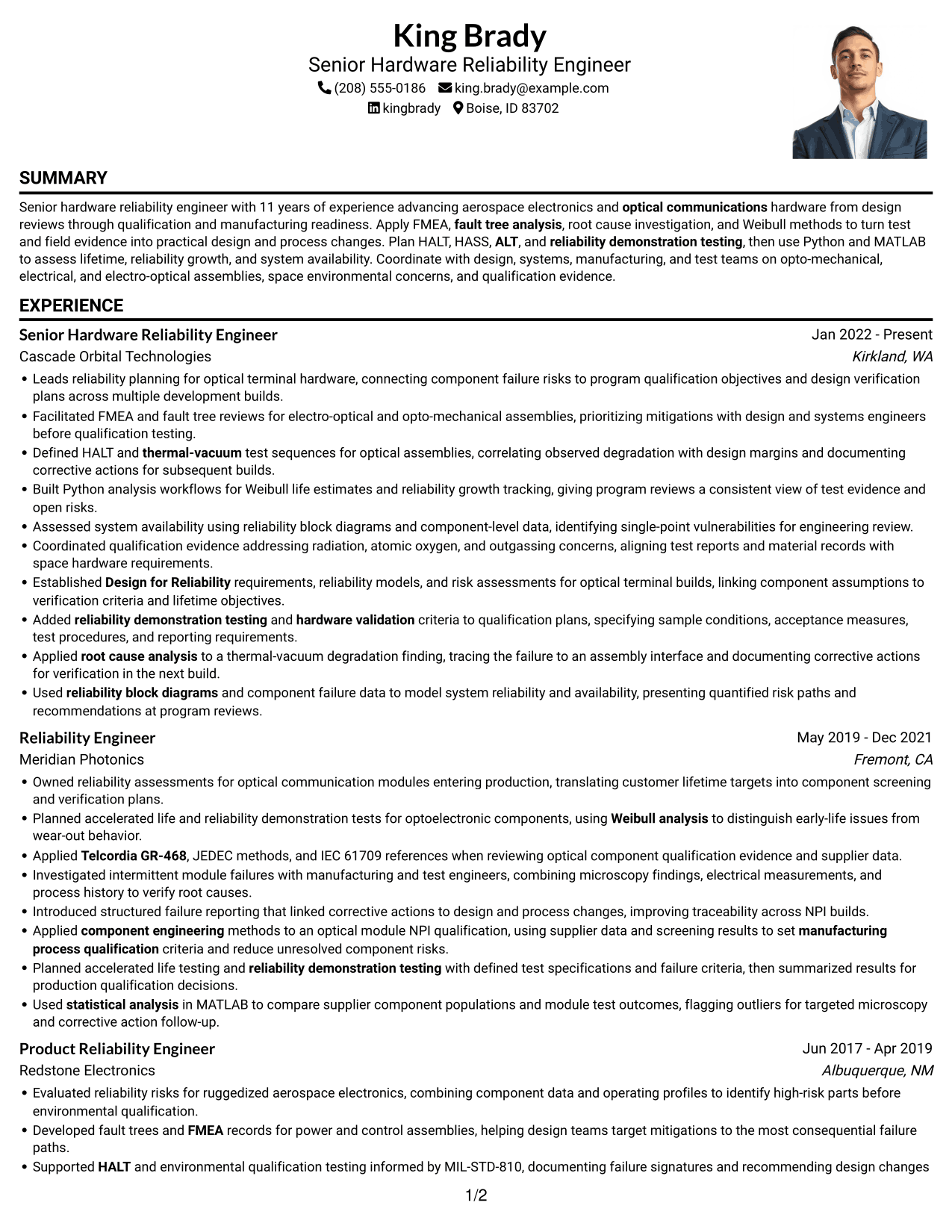 Resume example — page 1