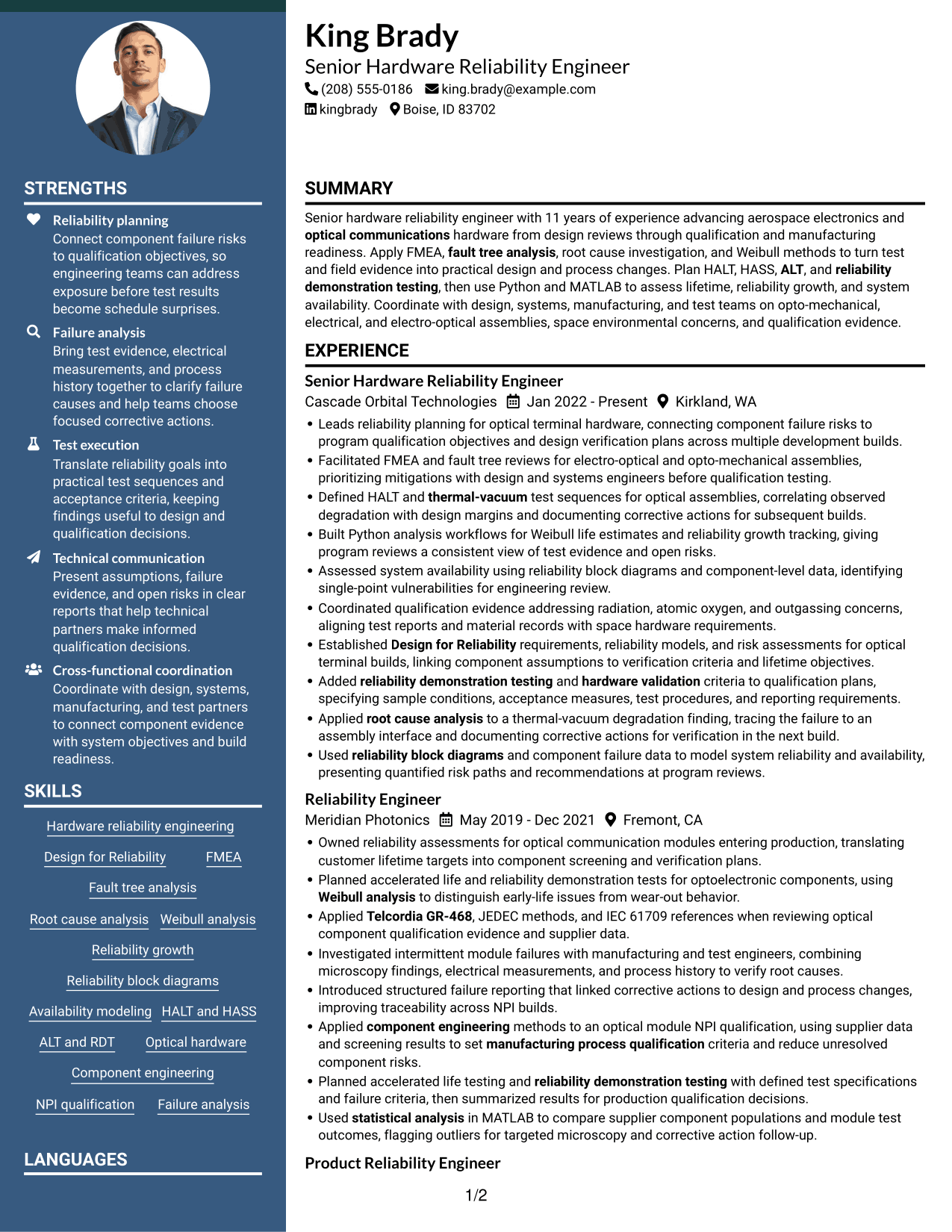 Resume example — page 1