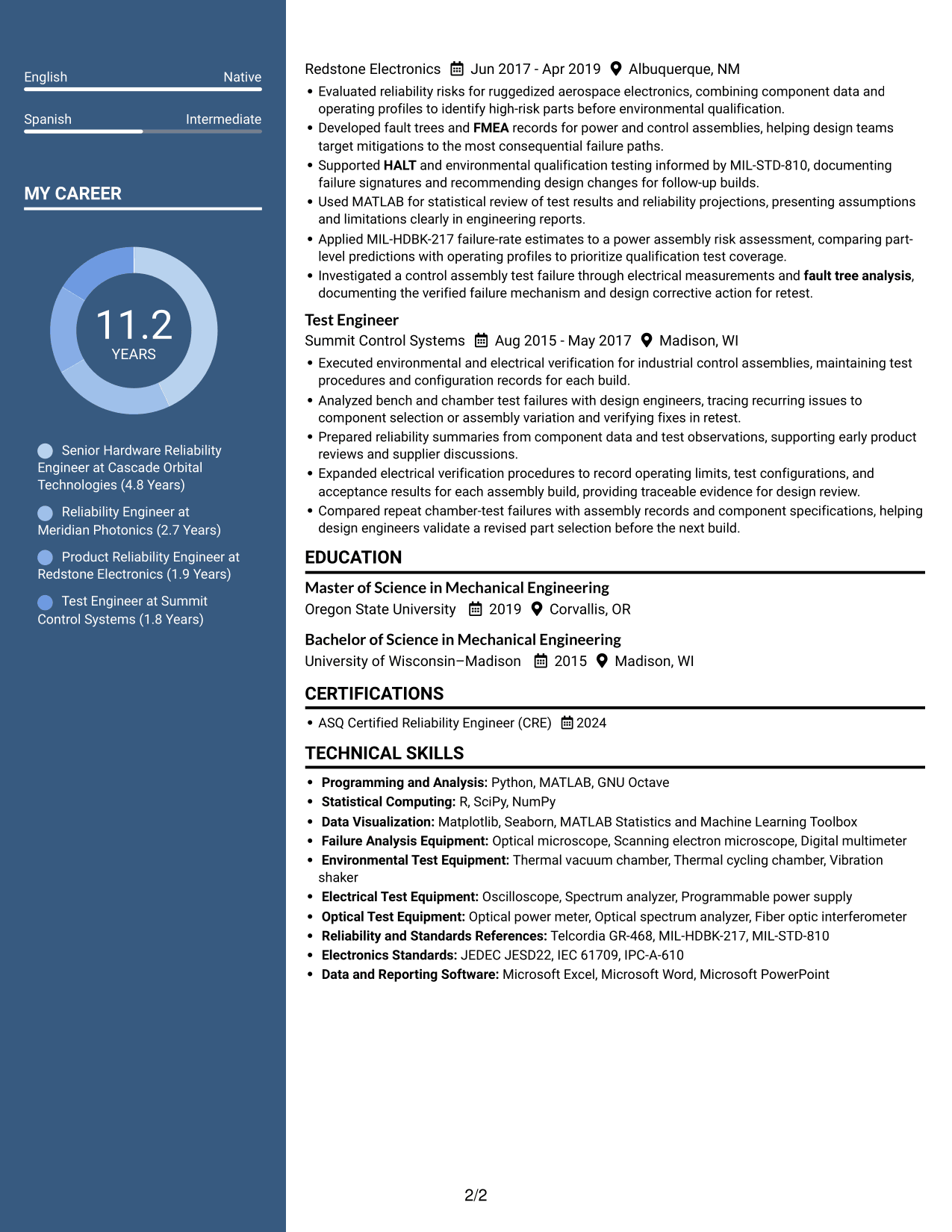 Resume example — page 2