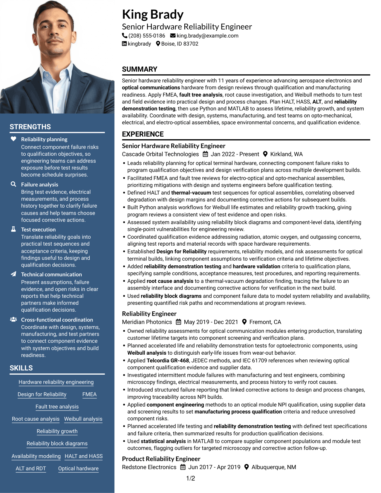Resume example — page 1