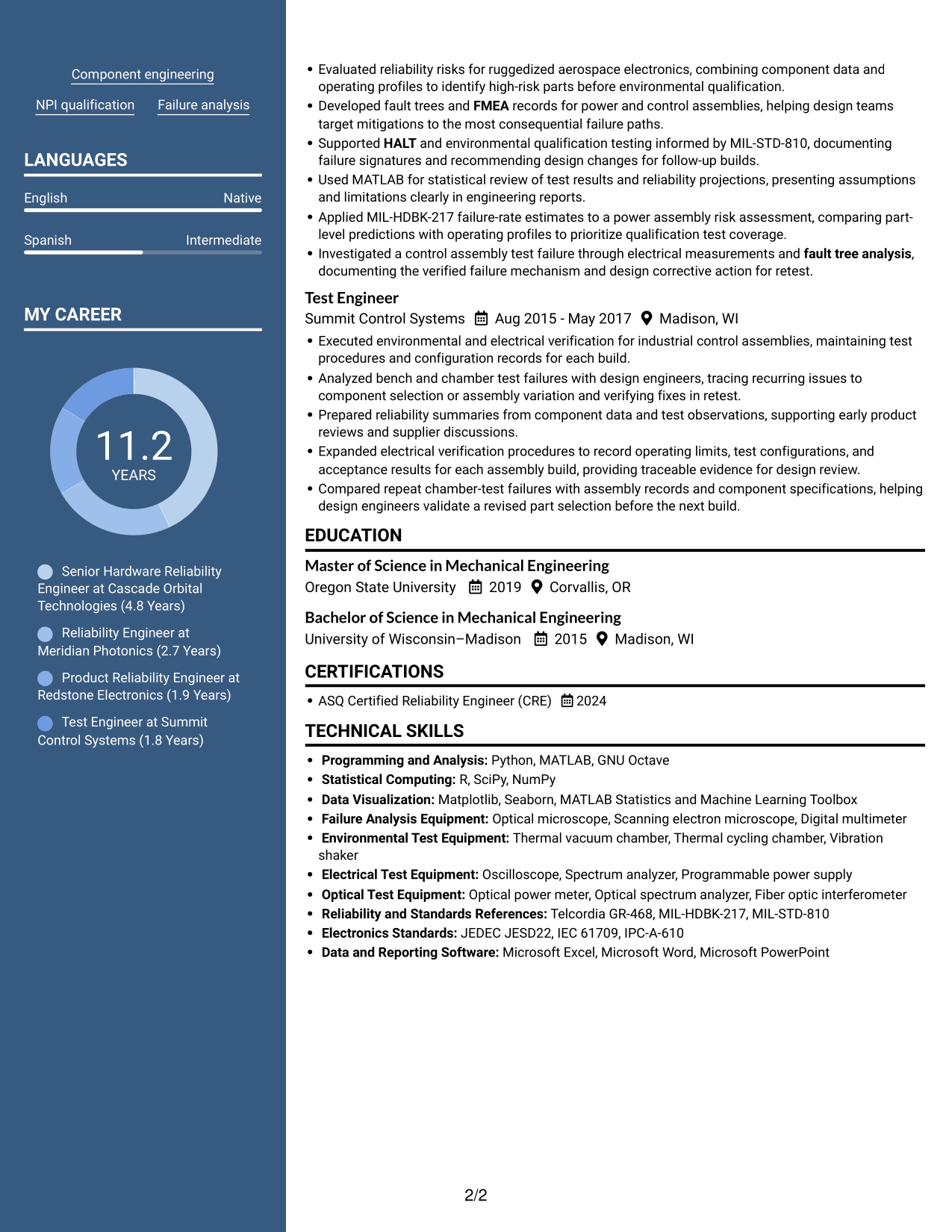 Resume example — page 2