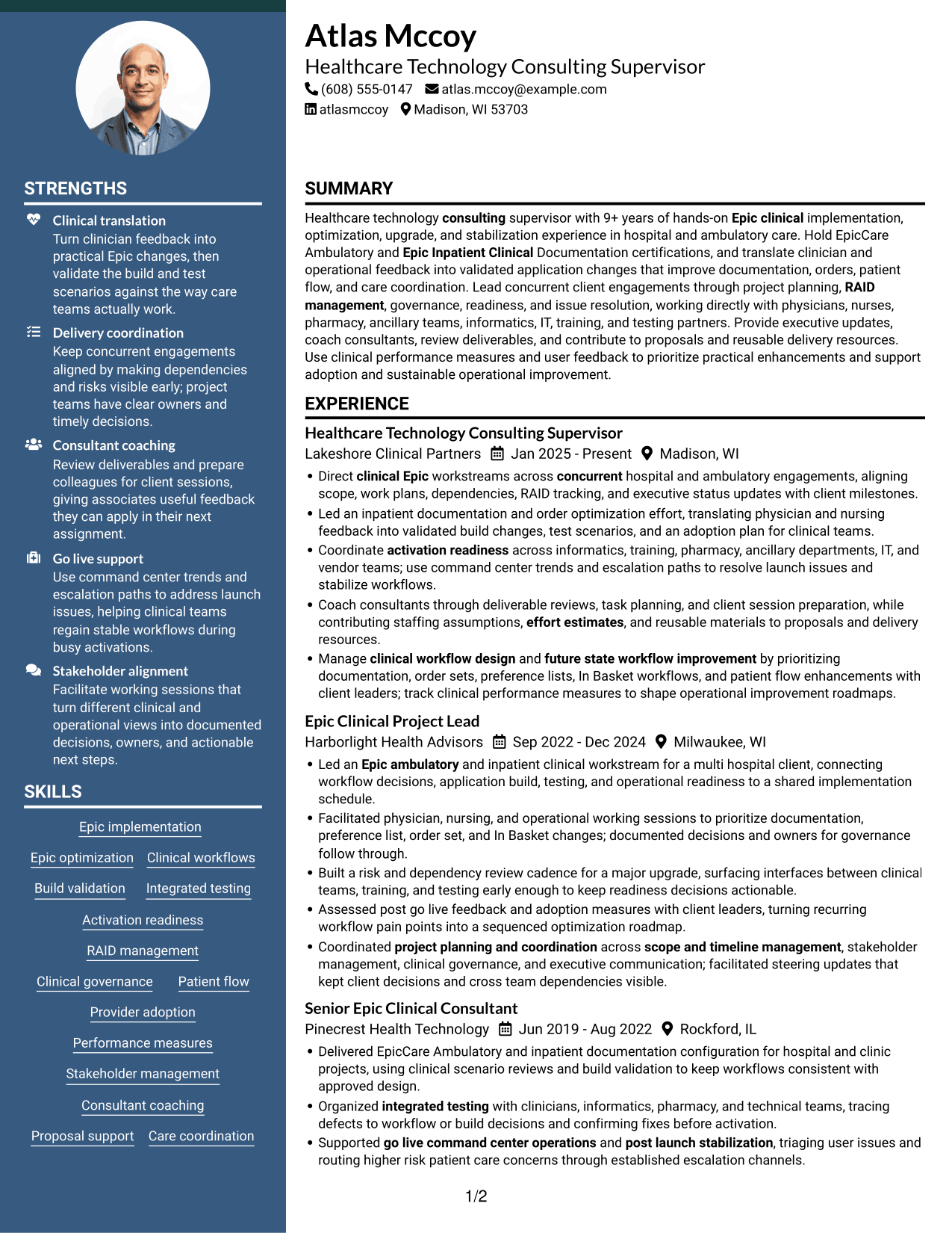 Resume example — page 1