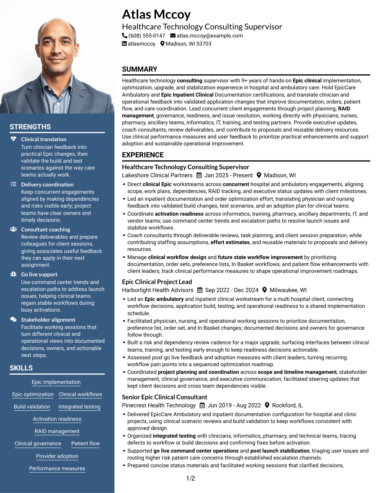 Resume example — page 1