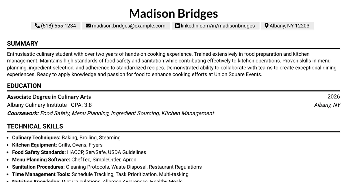 33 Helper Cook Resume Templates with Example 2026 (ATS-Optimized)