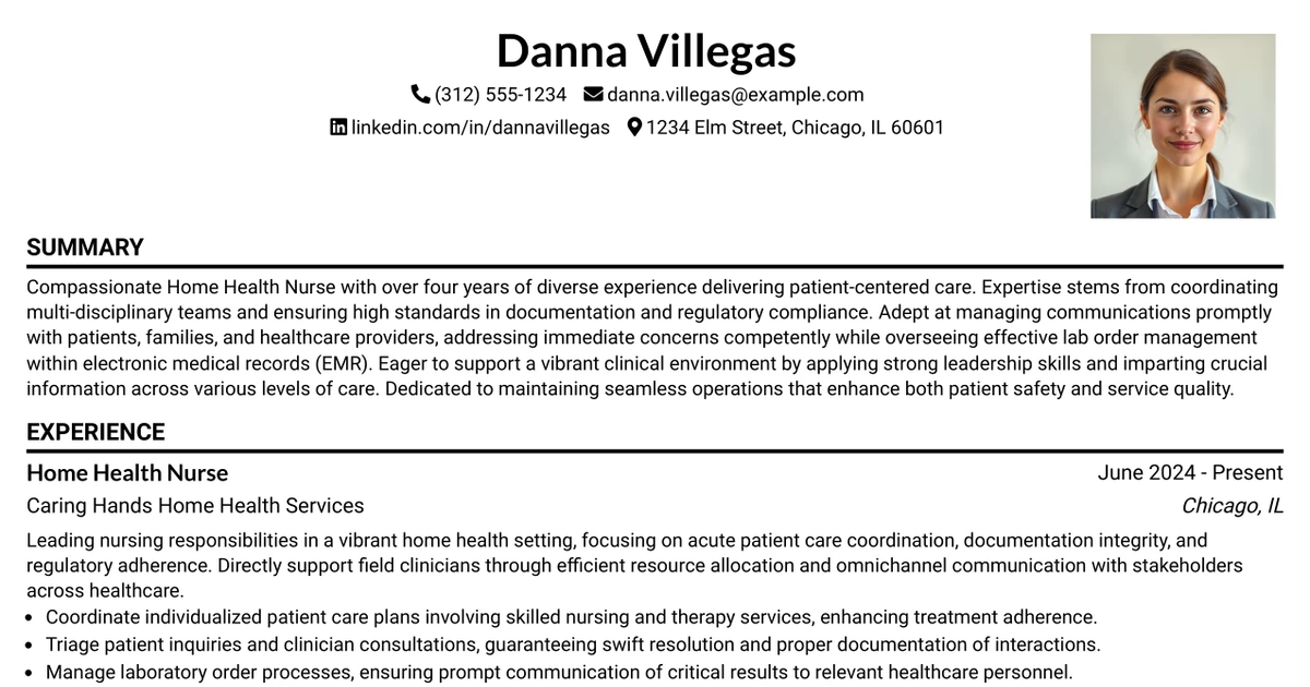 33 Home Health Office Nurse Resume Templates with Example 2026 (ATS-Optimized)