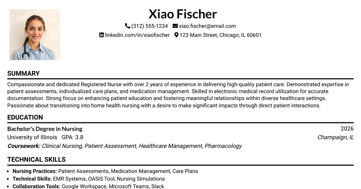 33 Home Health Registered Nurse (RN) Resume Templates with Example 2026
