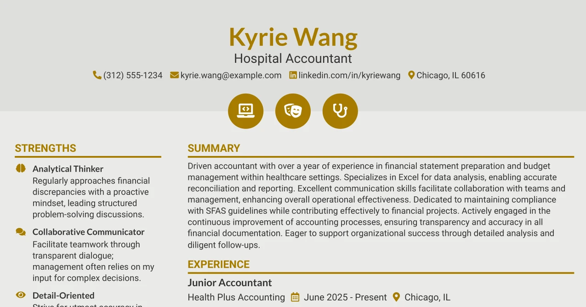 33 Hospital Accountant Resume Templates with Example 2026 (ATS-Optimized)