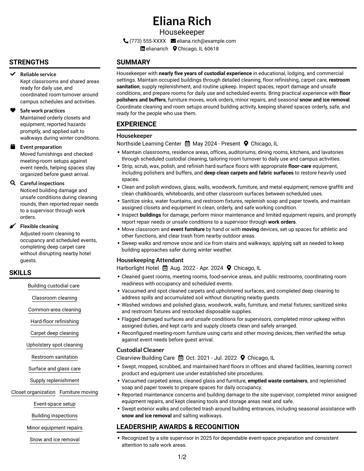 Resume example — page 1