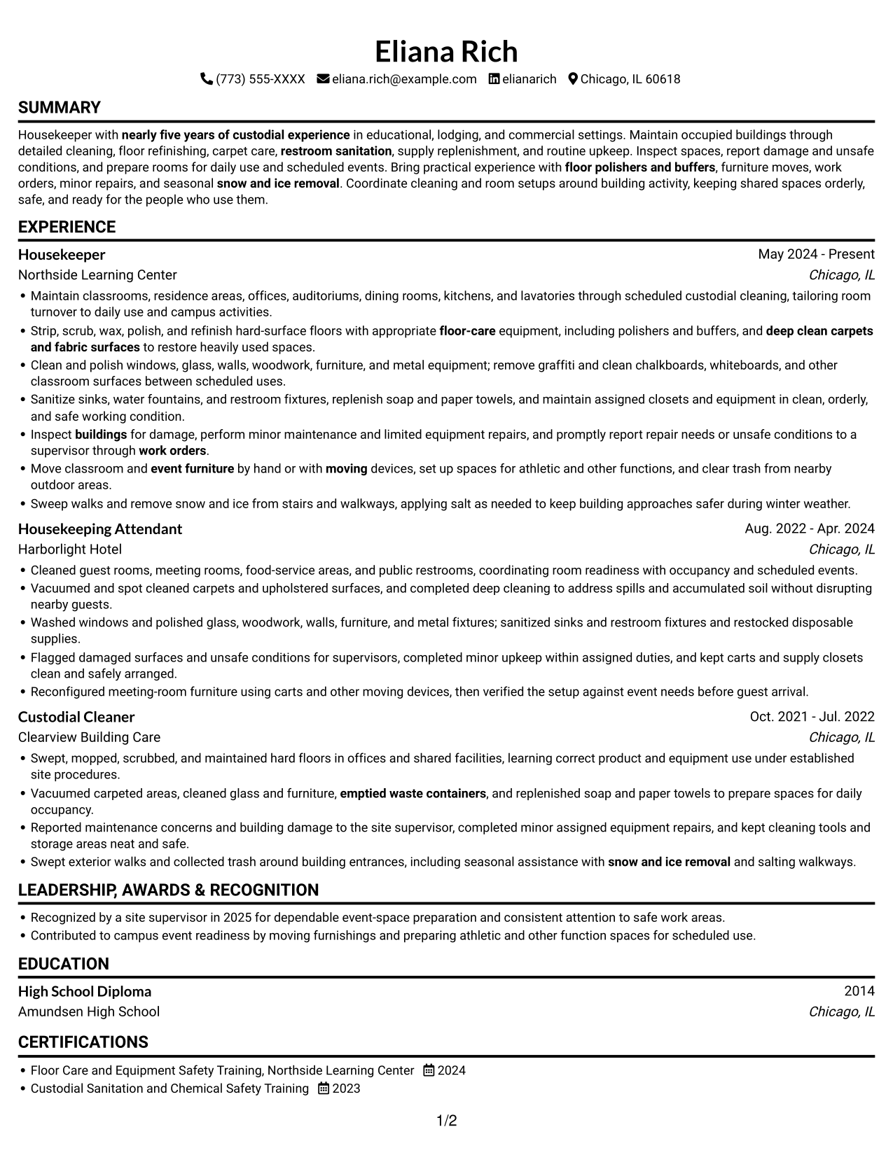 Resume example — page 1