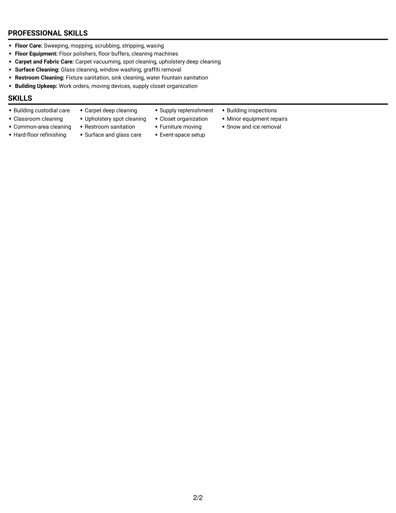 Resume example — page 2