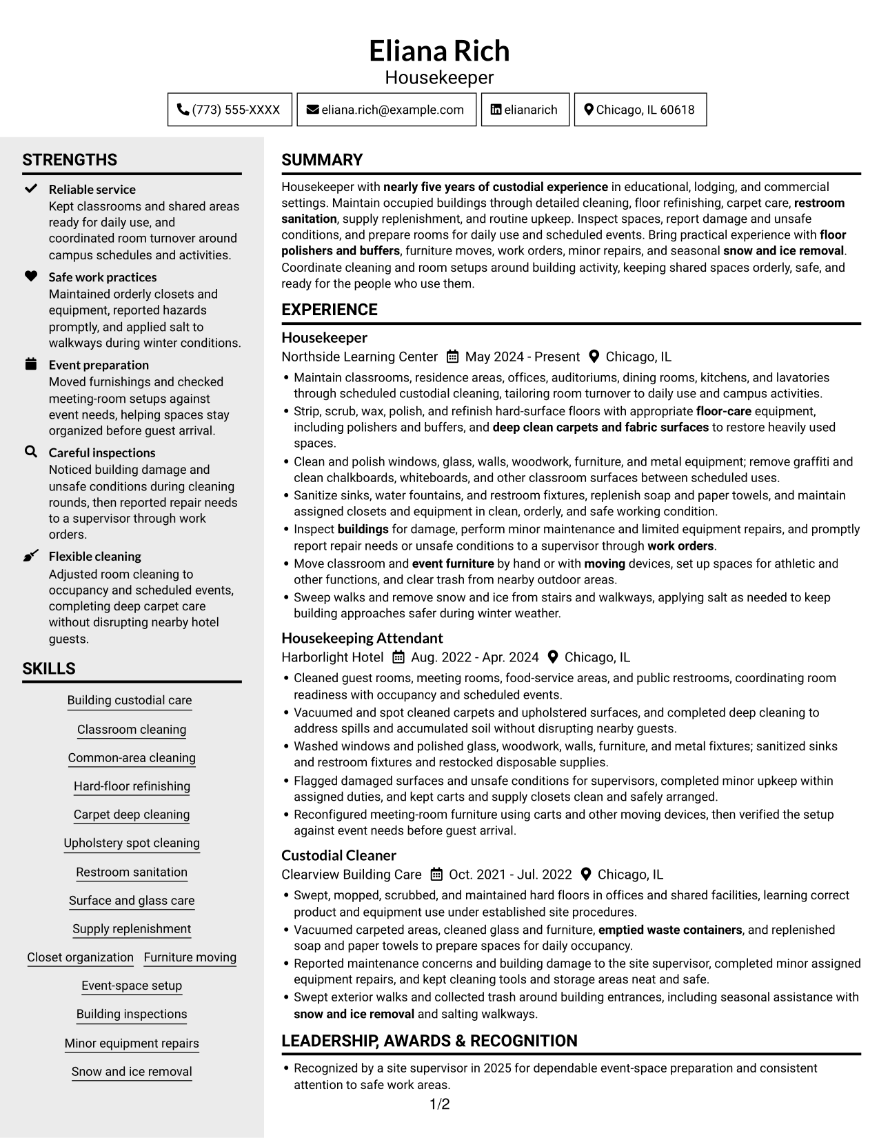 Resume example — page 1