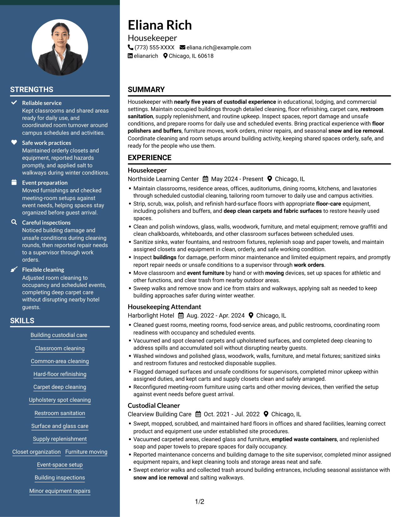 Resume example — page 1