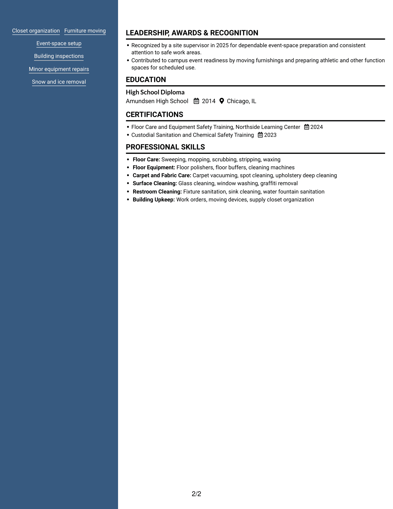 Resume example — page 2