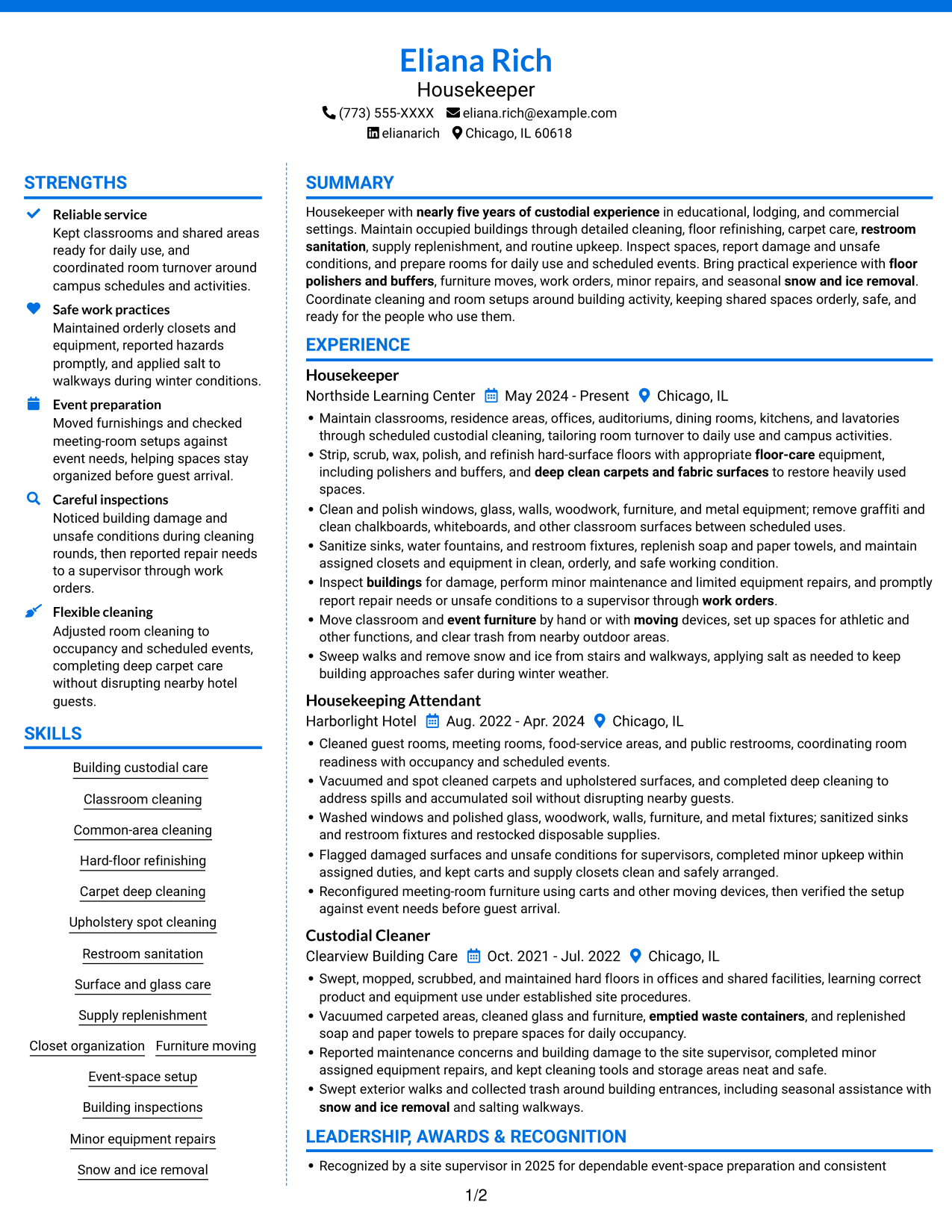 Resume example — page 1
