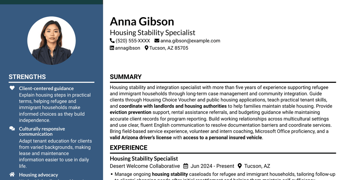7 Housing & Integration Specialist Resume Templates with Example