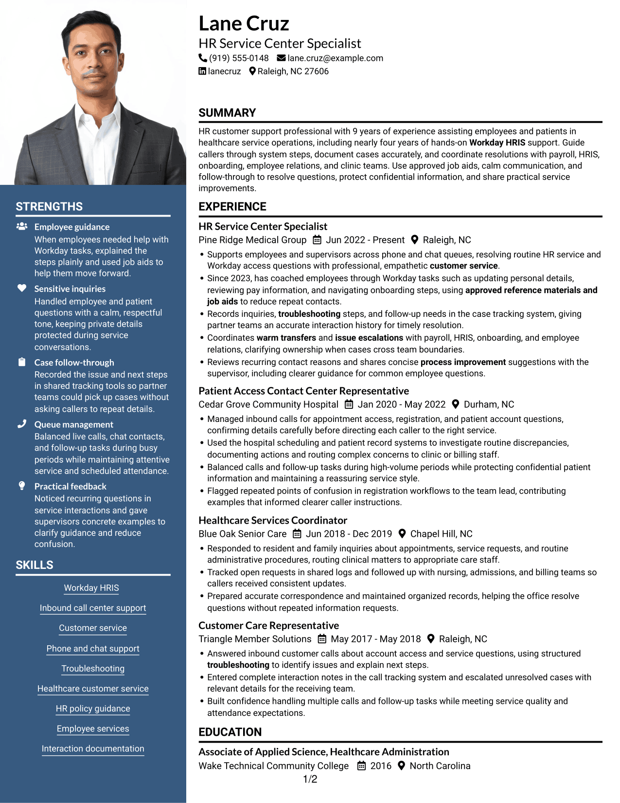 Resume example — page 1