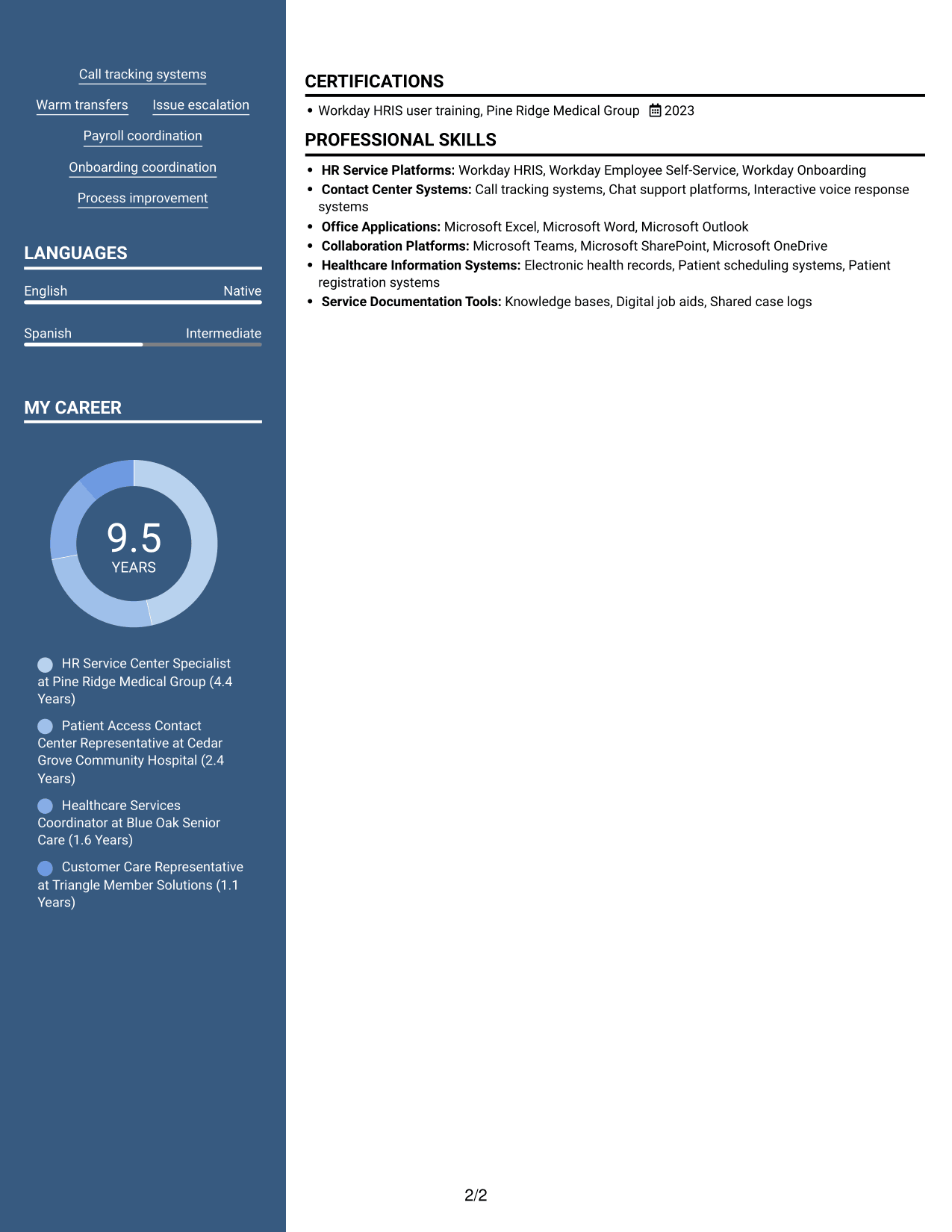 Resume example — page 2