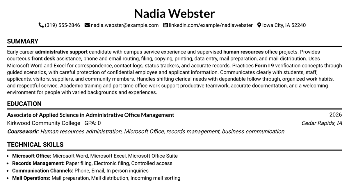 7 HR Office Assistant Resume Templates with Example