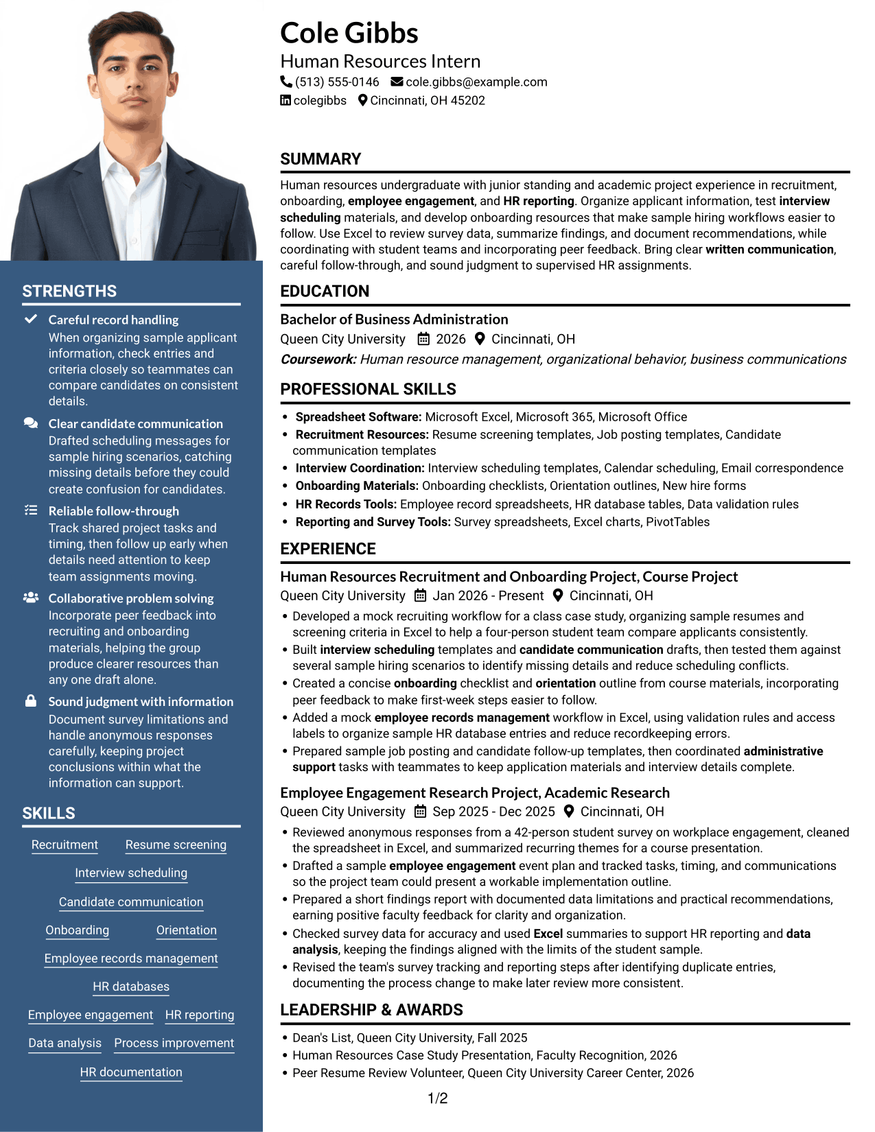 Resume example — page 1