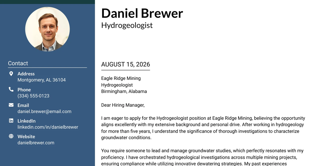 30+ Hydrogeologist Cover Letter Templates with Example 2026