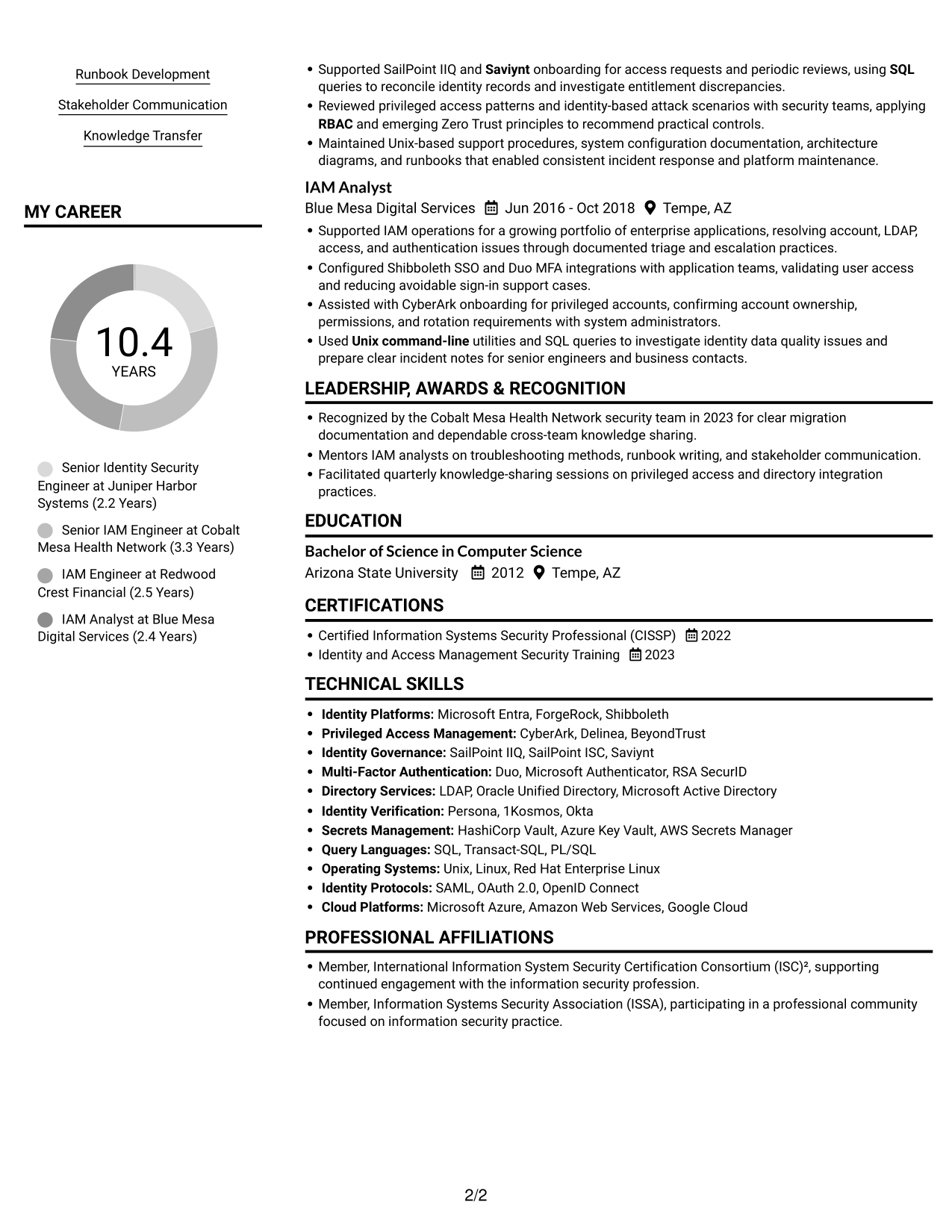 Resume example — page 2