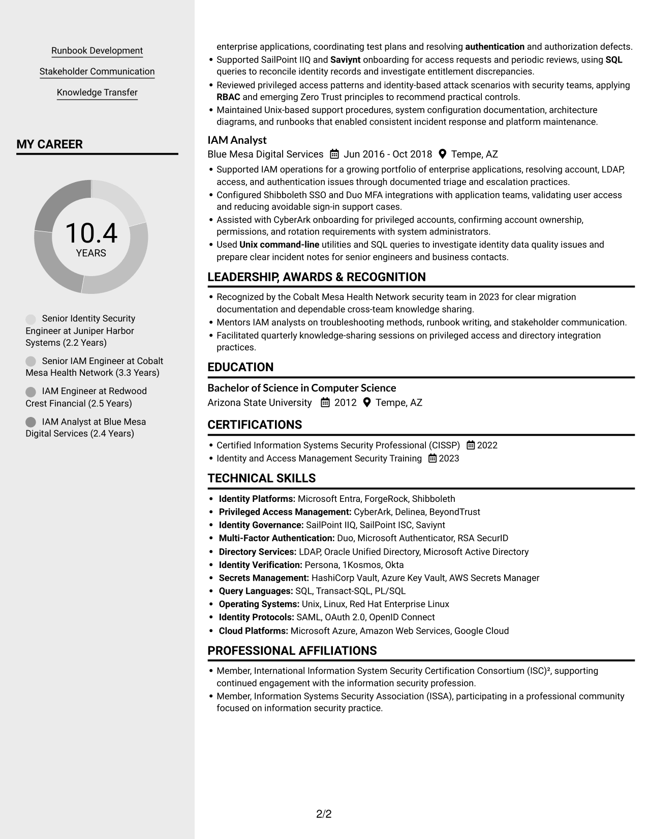 Resume example — page 2