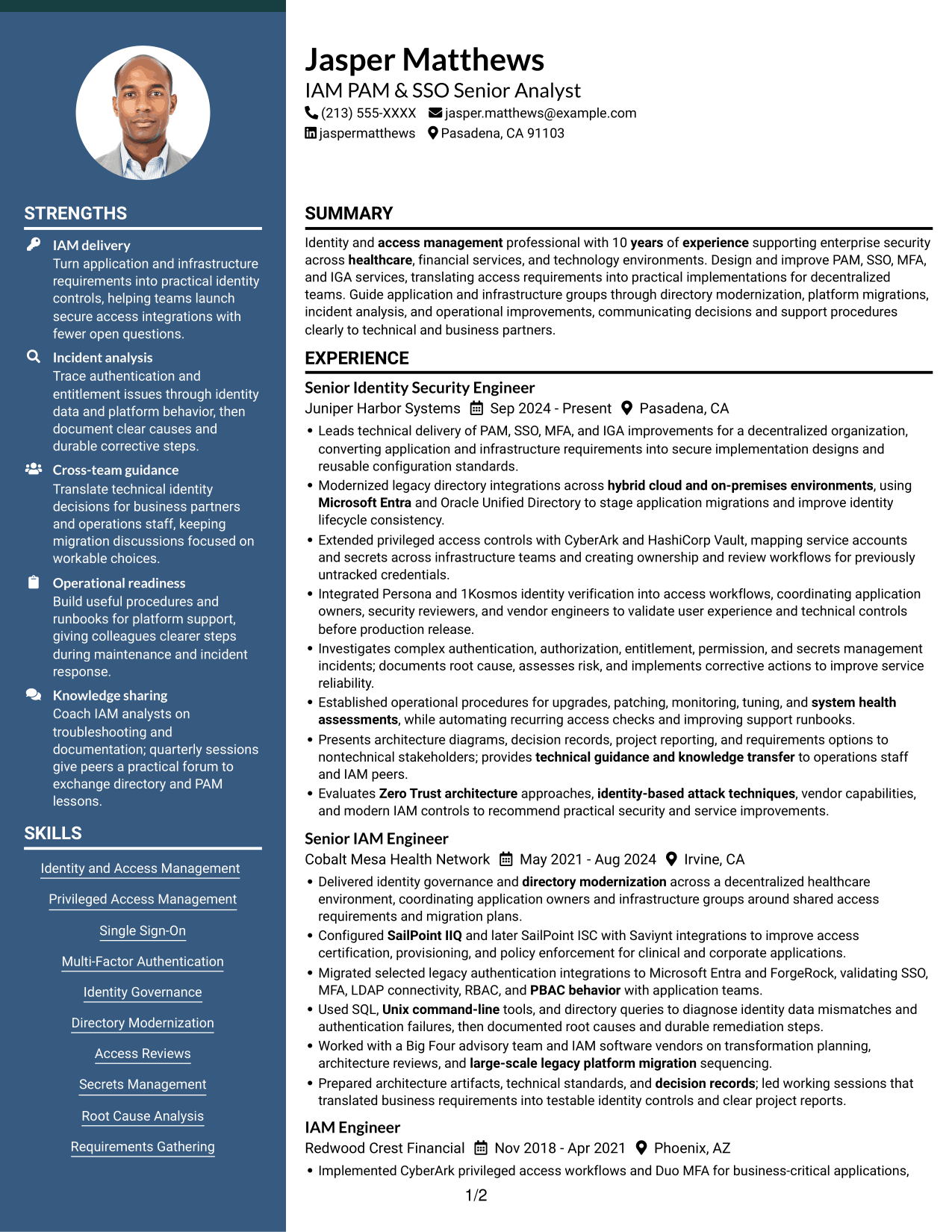Resume example — page 1