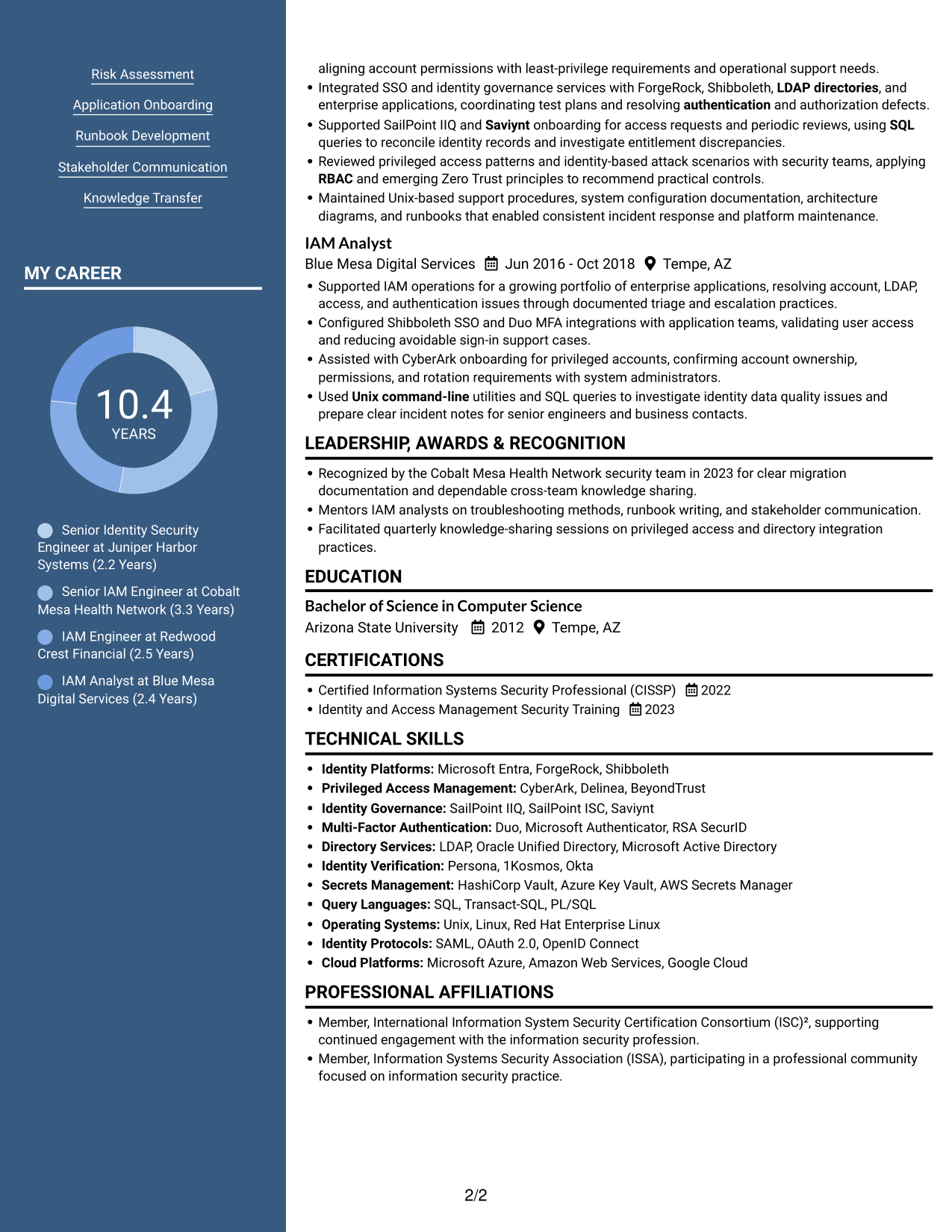 Resume example — page 2