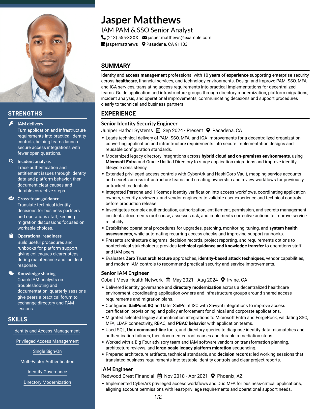Resume example — page 1