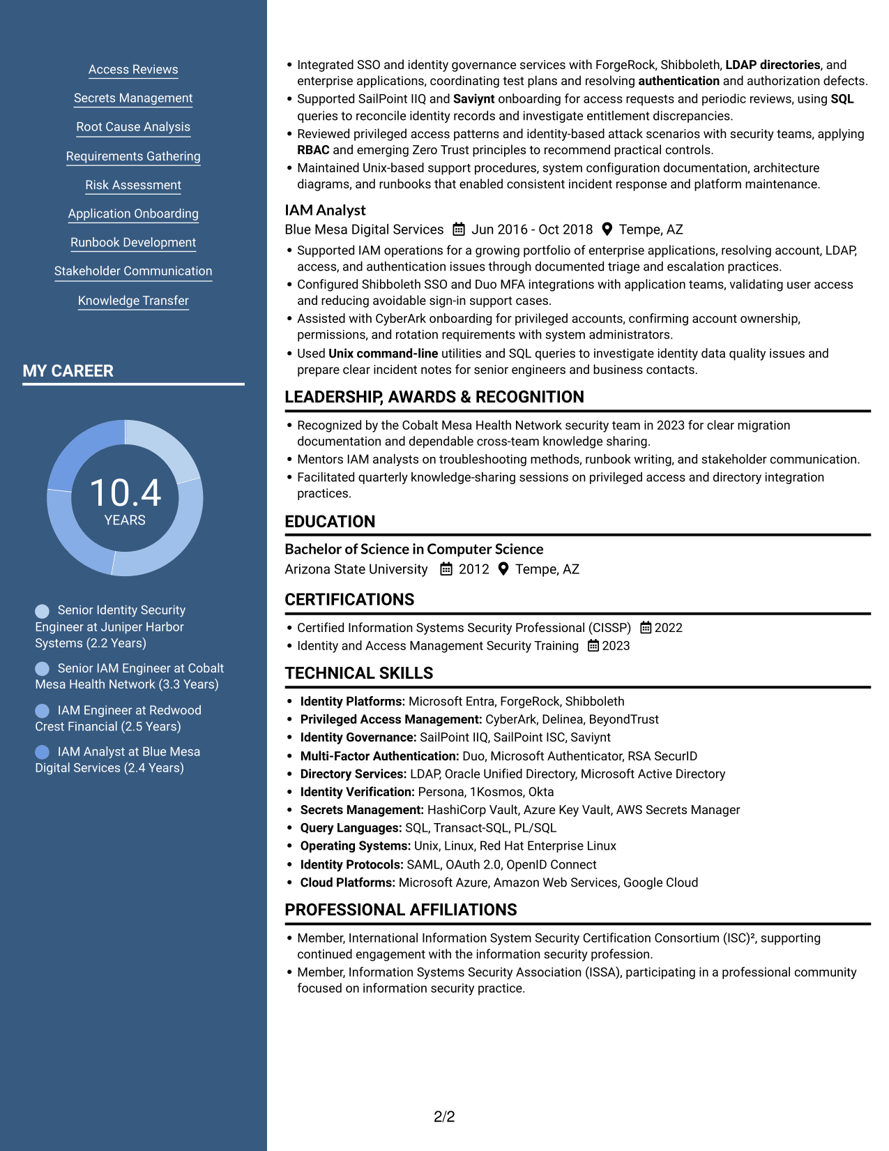 Resume example — page 2