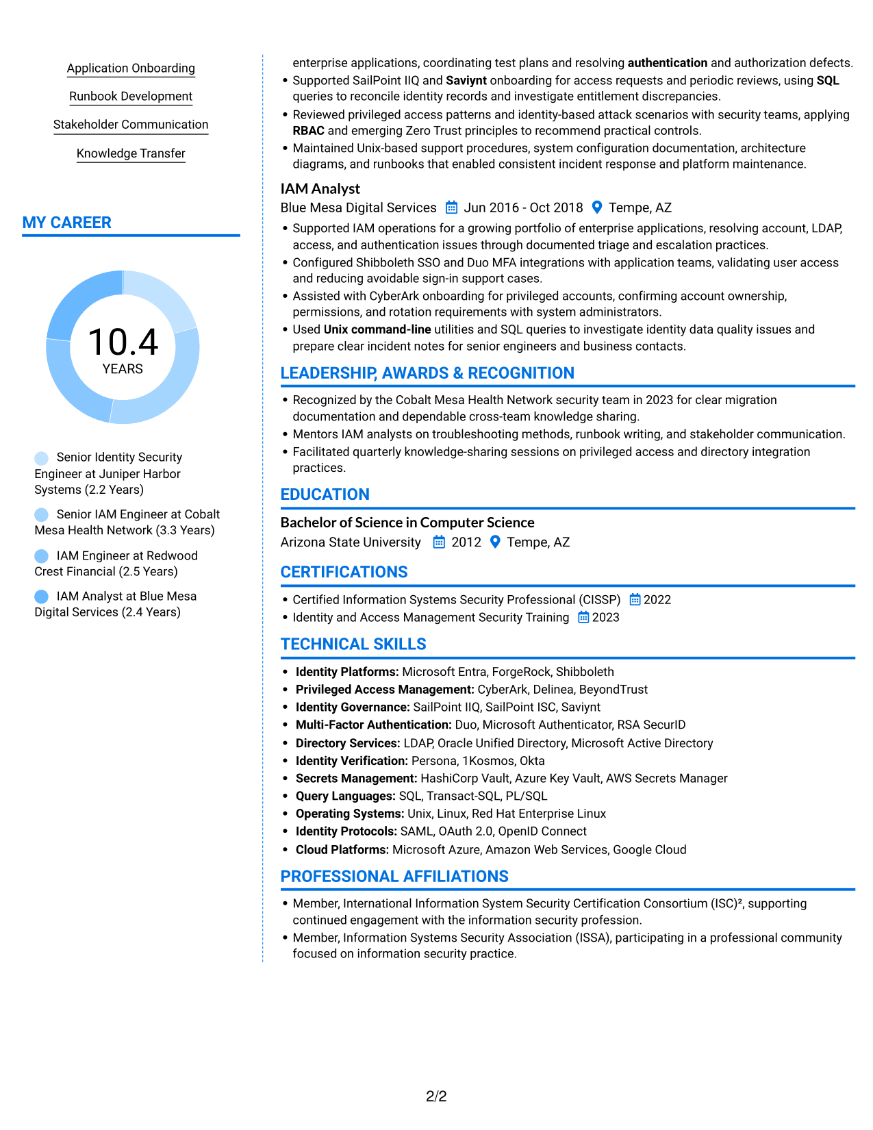 Resume example — page 2