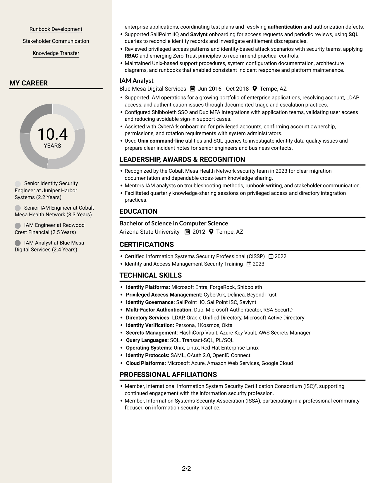Resume example — page 2