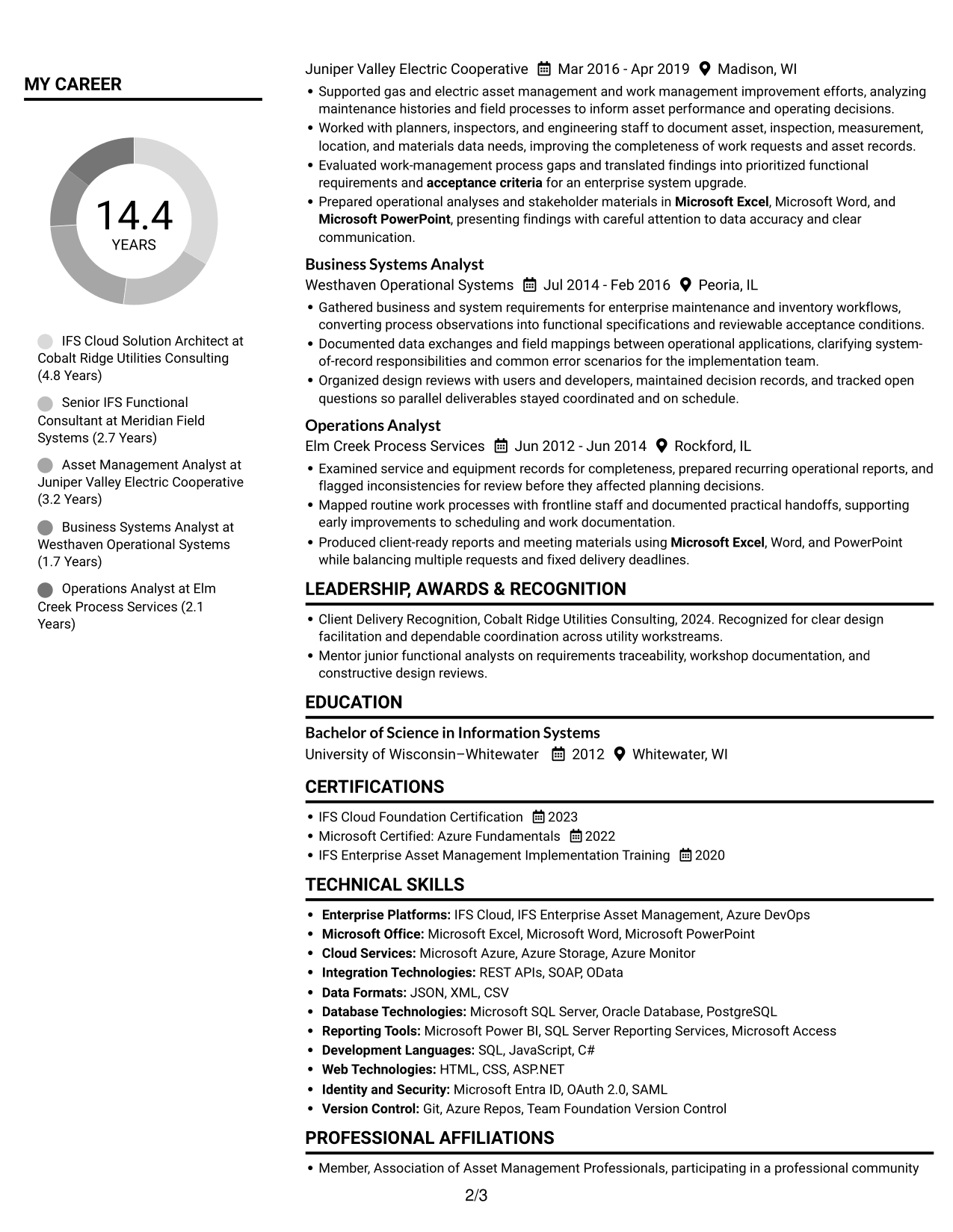 Resume example — page 2