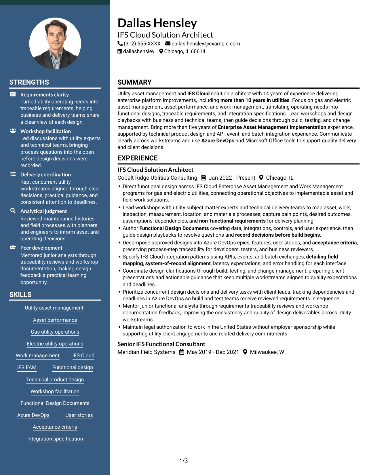 Resume example — page 1