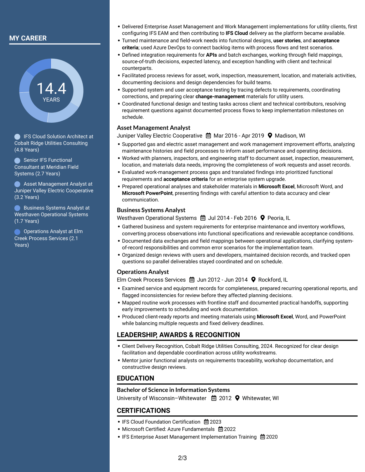 Resume example — page 2