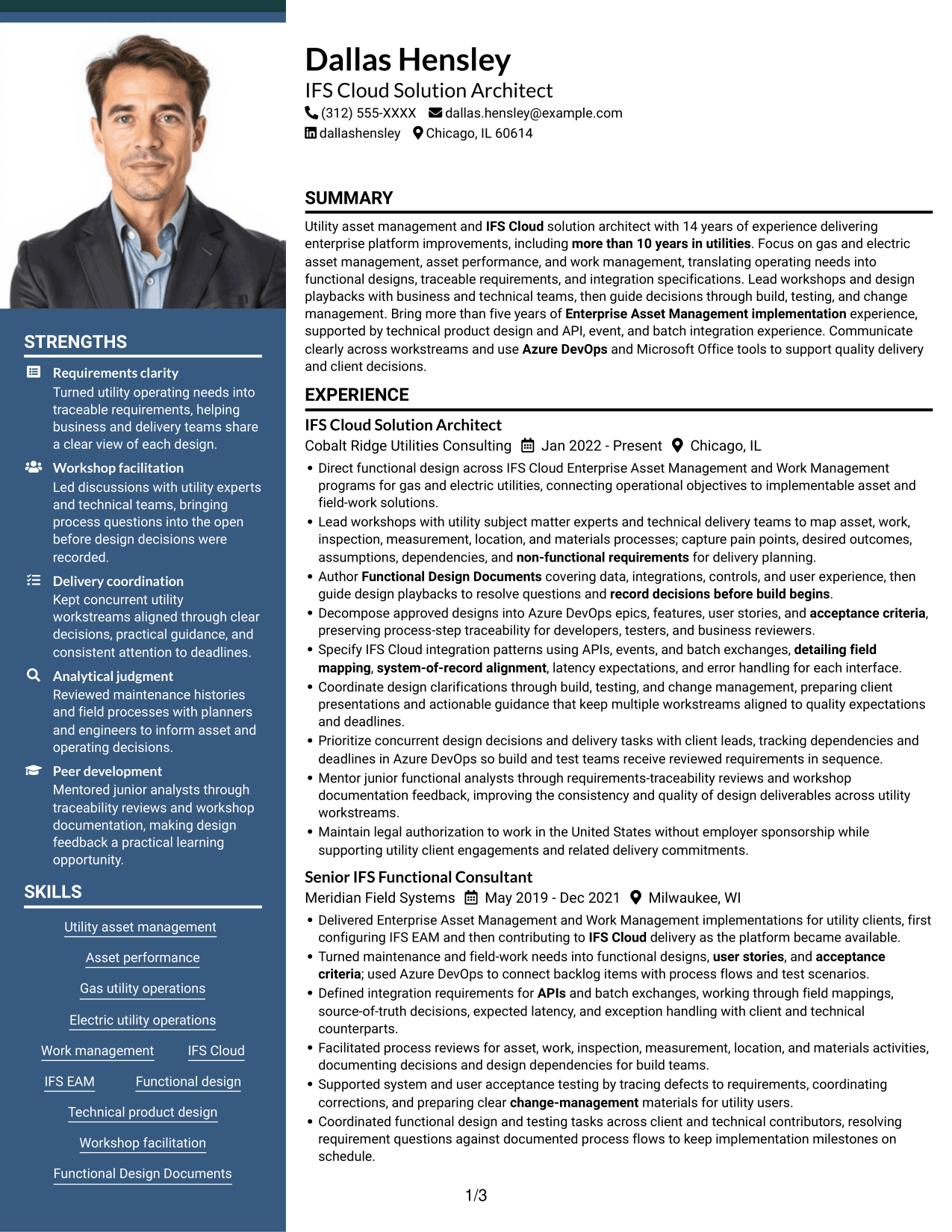 Resume example — page 1