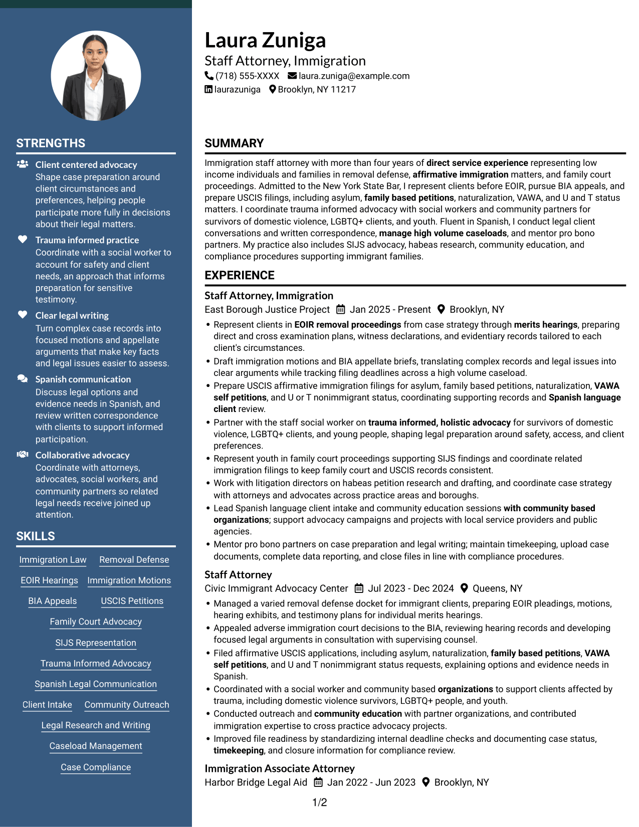 Resume example — page 1