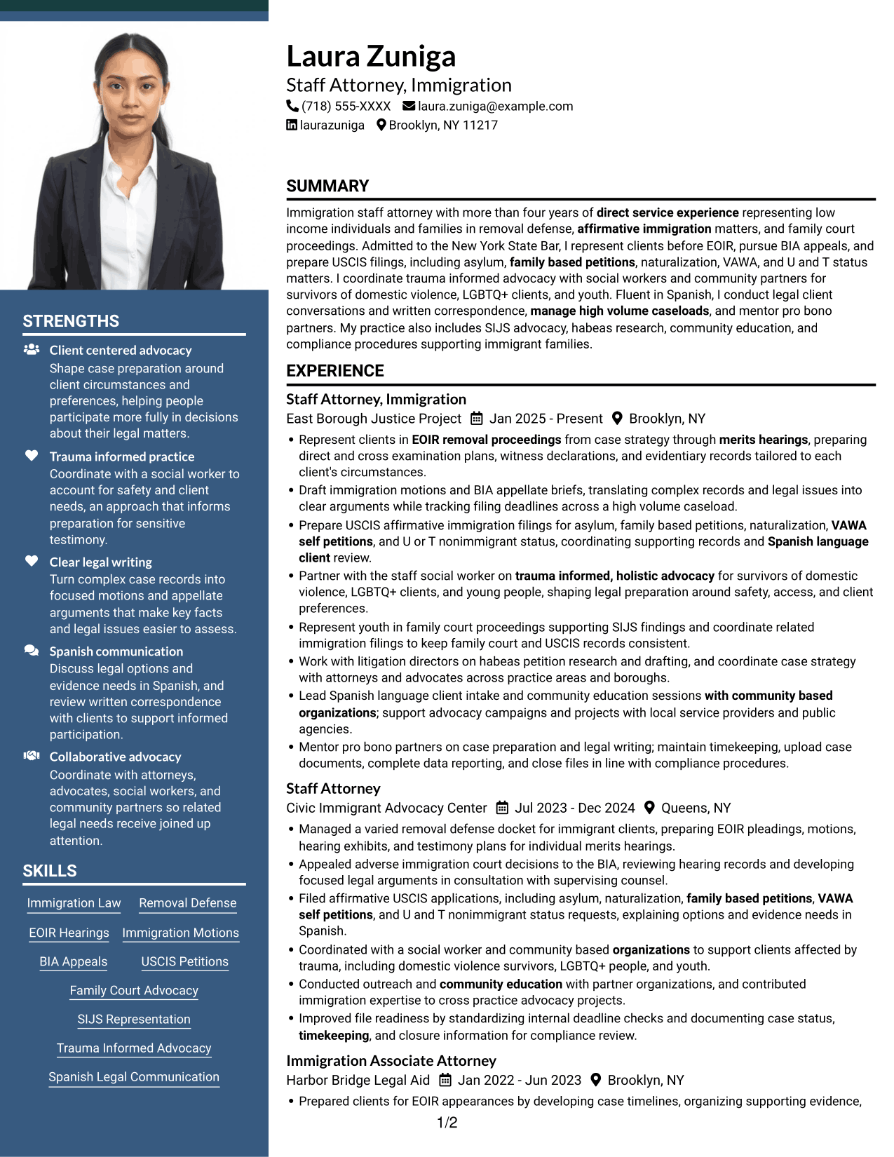 Resume example — page 1