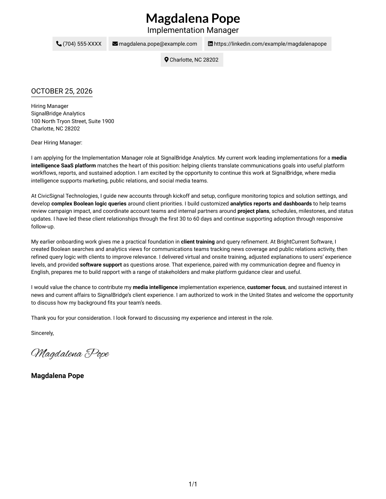 Cover letter example — page 1