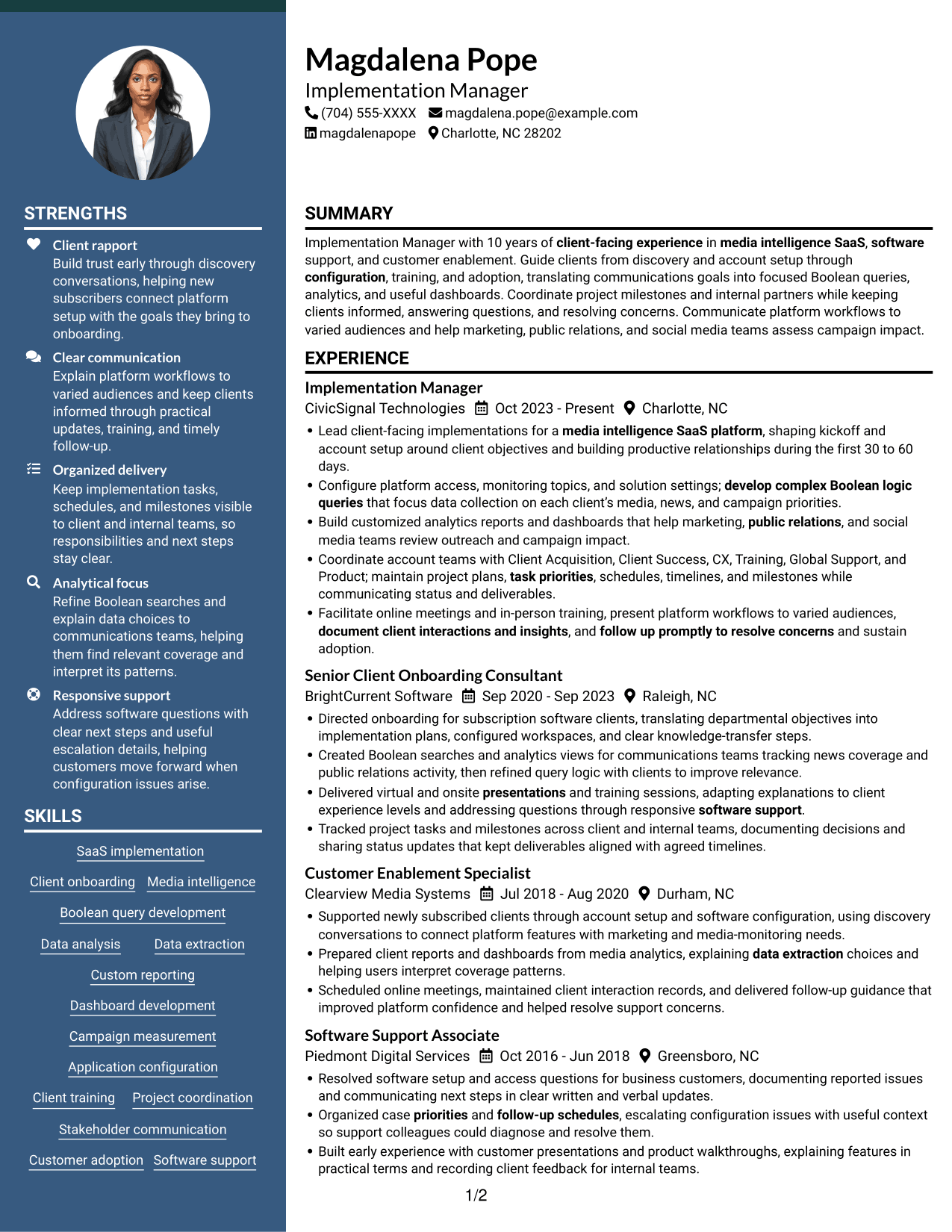 Resume example — page 1