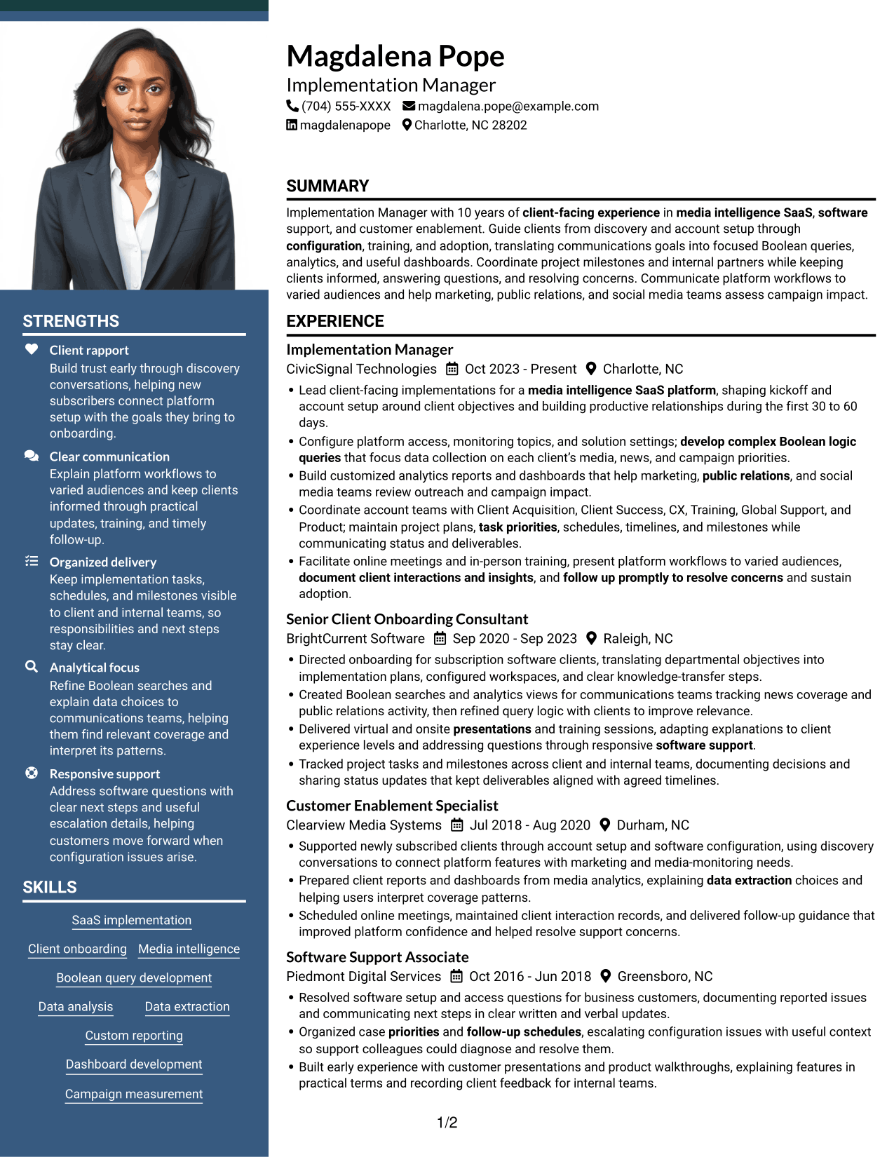 Resume example — page 1
