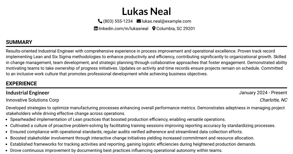 33 Industrial Progress Engineer Resume Templates with Example 2026 (ATS-Optimized)