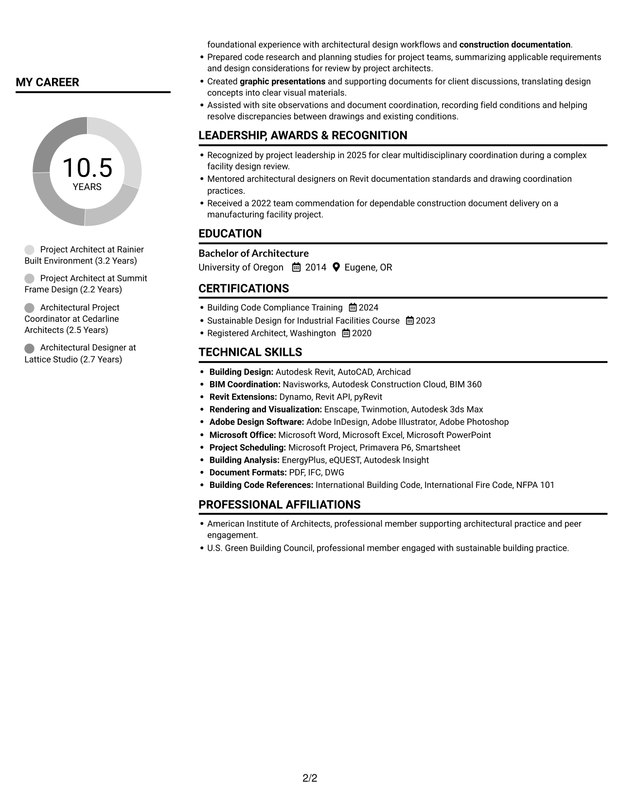 Resume example — page 2