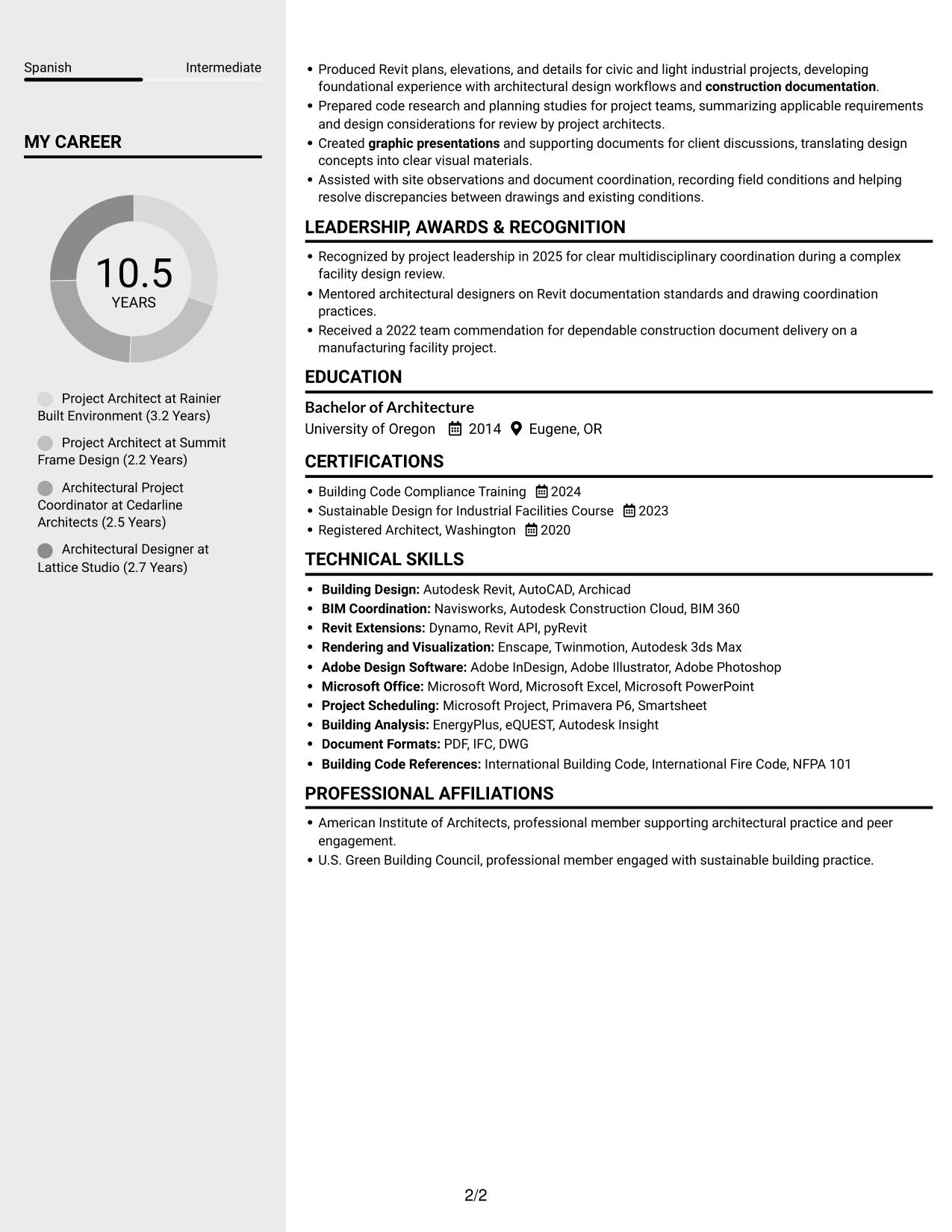 Resume example — page 2