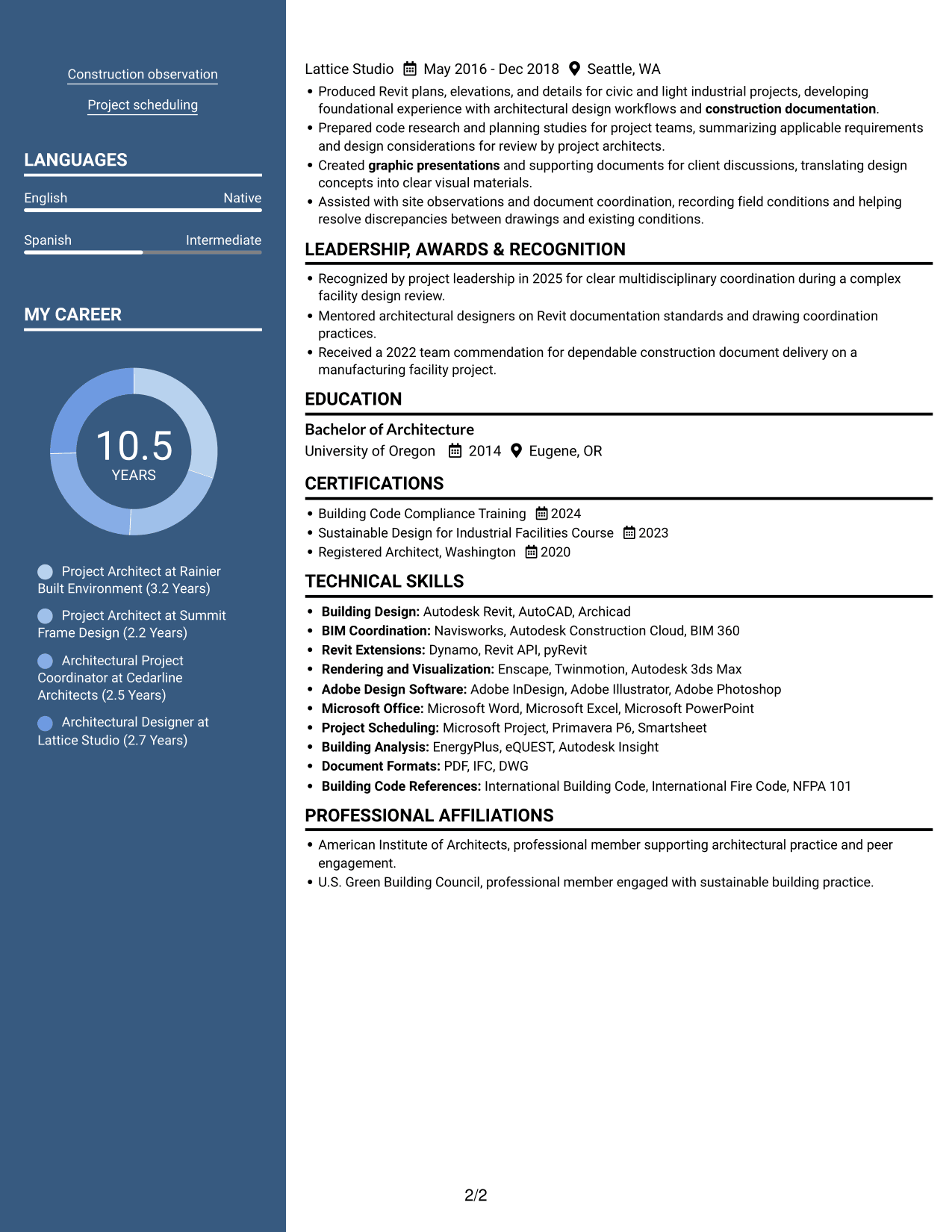 Resume example — page 2
