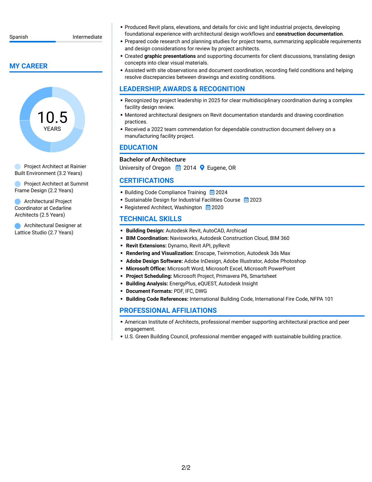 Resume example — page 2