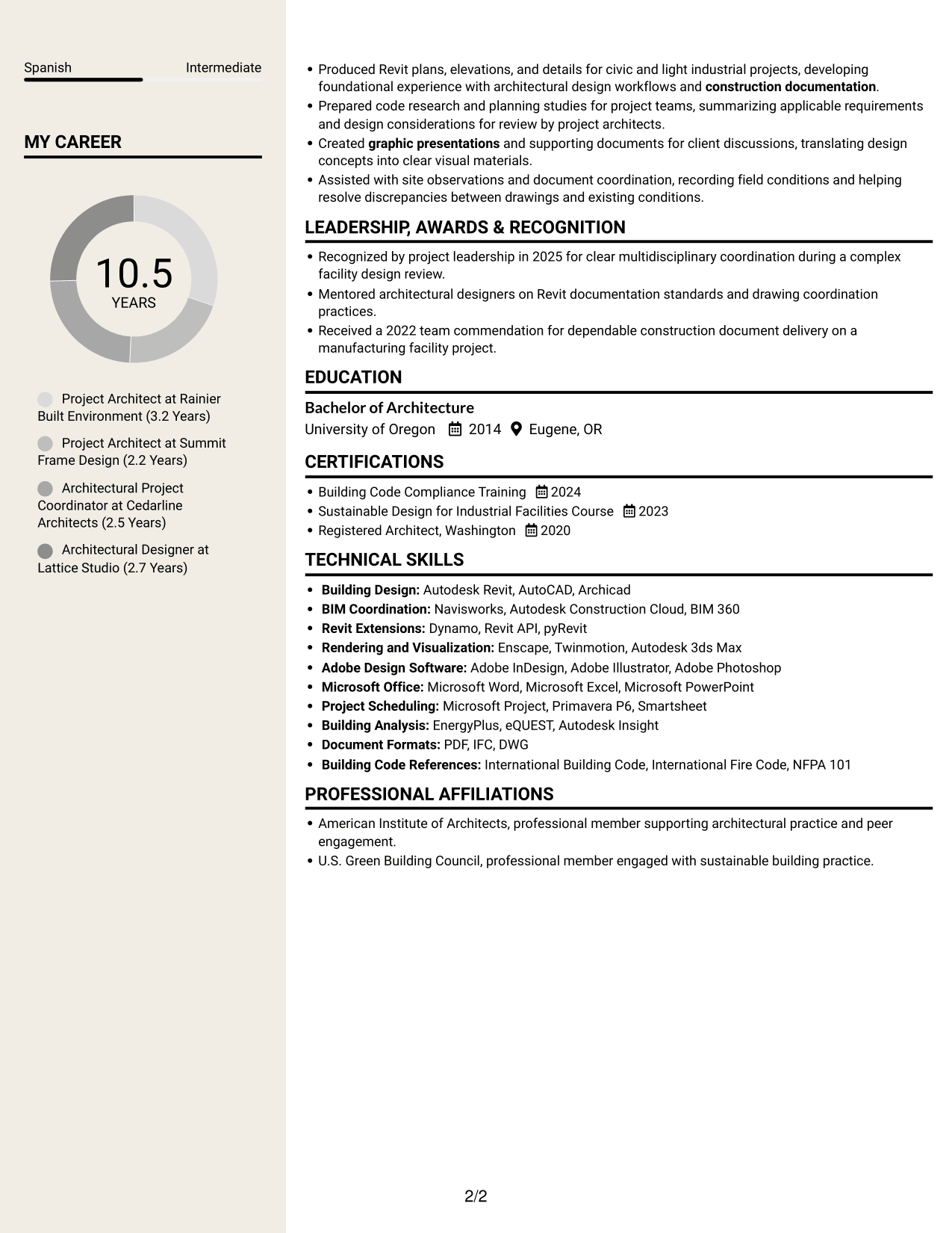 Resume example — page 2
