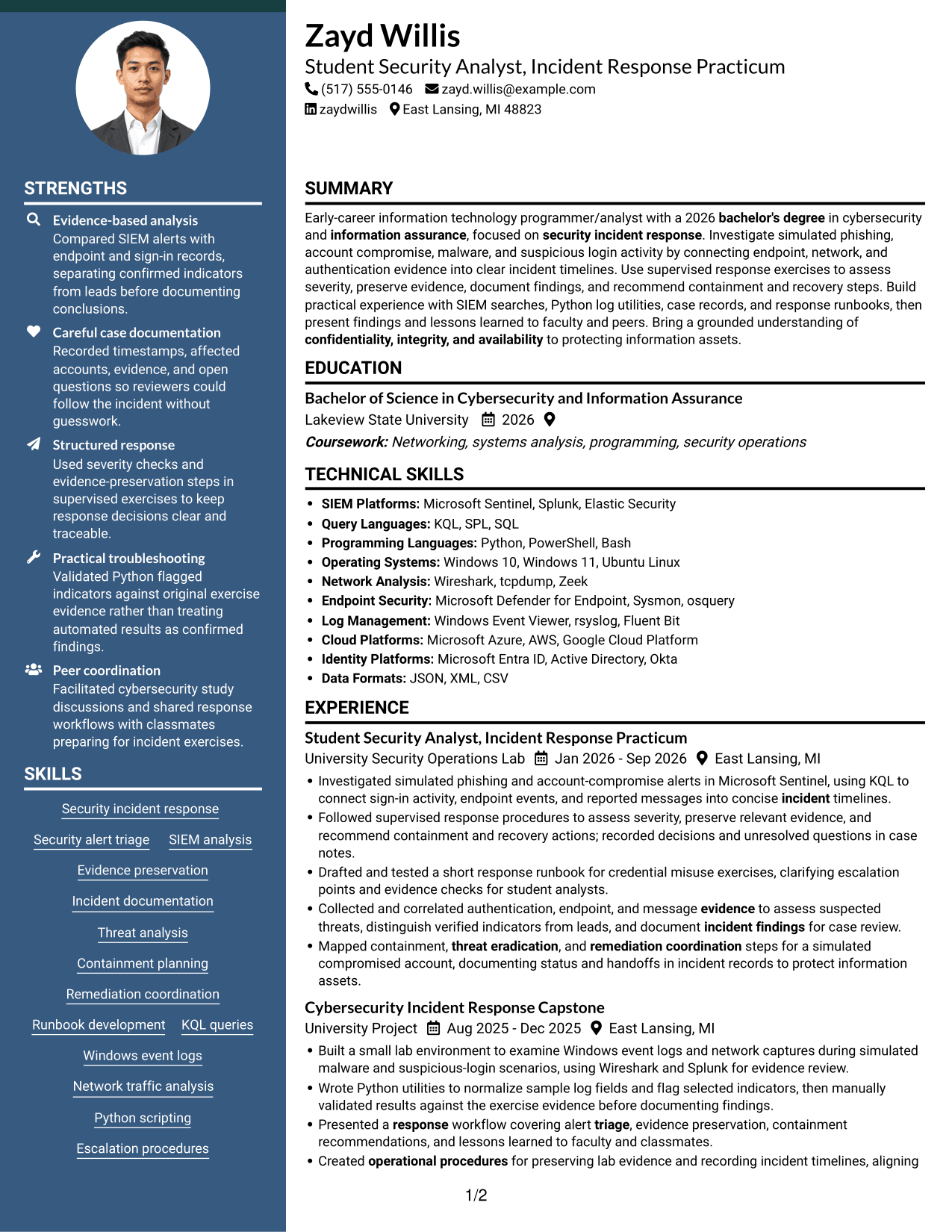 Resume example — page 1
